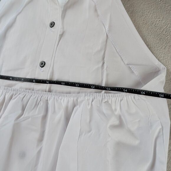 Vintage Tuxedo Halter Button Up Shirt Blouse Women's XS/Small White - Picture 6 of 7